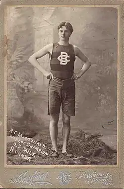 Ronald J. MacDonald, Olympic runner, Boston Marathon Champion in 1898.
