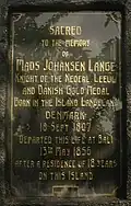 Close-up of tombstone inscription