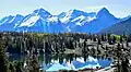 Electric Peak, Graystone Peak (center), Mt. Garfield (right) viewed from Molas Lake