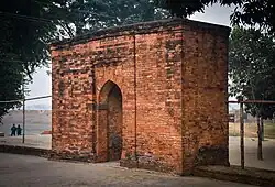 Side view of main entrance