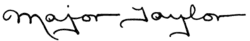 Major Taylor's Signature