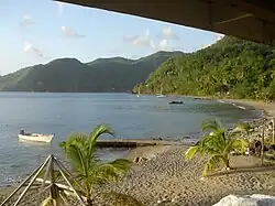 Malgretoute Beach, looking north towards Soufrière