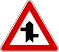 Offset side roads with priority, first to the right (also used )