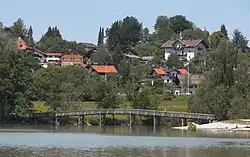 Gmund am Tegernsee seen from Mangfall River