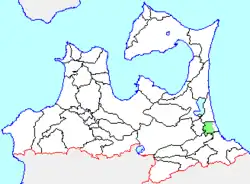 Location of Shimoda in Aomori Prefecture