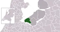 Highlighted position of Almere in a municipal map of Flevoland