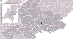 Highlighted position of Doesburg in a municipal map of Gelderland