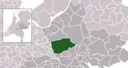 Highlighted position of Ede in a municipal map of Gelderland
