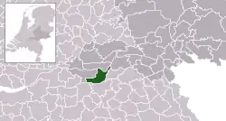 Highlighted position of Maasdriel in a municipal map of Gelderland