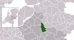 Highlighted position of Voorst in a municipal map of Gelderland