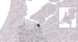 Highlighted position of Bunschoten in a municipal map of Utrecht
