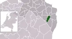 Highlighted position of Pekela in a municipal map of Groningen