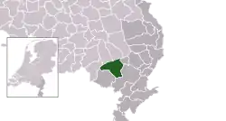 Highlighted position of Nederweert in a municipal map of Limburg