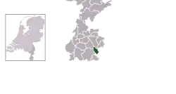 Highlighted position of Simpelveld in a municipal map of Limburg
