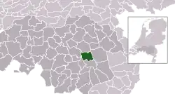 Highlighted position of Laarbeek in a municipal map of North Brabant