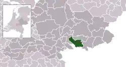 Highlighted position of Montferland in a municipal map of Gelderland