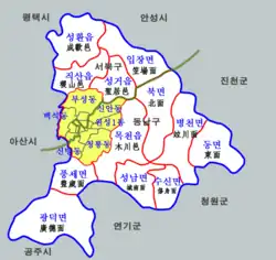 Seobuk District is located in the northwestern part of Cheonan.