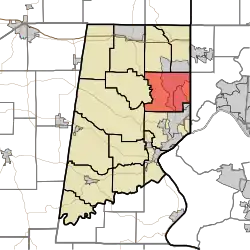 Location of Miller Township in Dearborn County