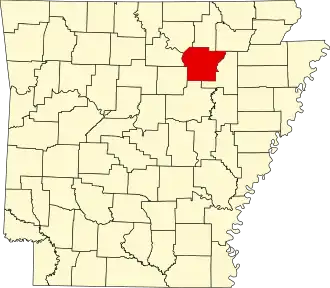 State map highlighting Independence County