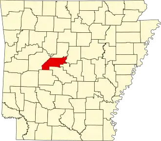 Map of Arkansas highlighting Perry County