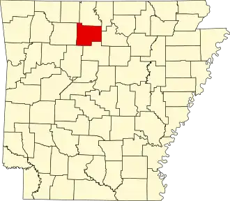 State map highlighting Searcy County