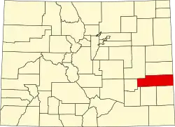 State map highlighting Kiowa County