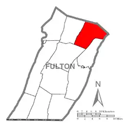 Location of Dublin Township in Fulton County