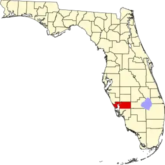 A state map highlighting Charlotte County in the southern part of the state. It is medium in size.