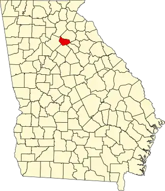 Map of Georgia highlighting Barrow County