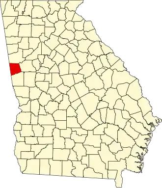 Map of Georgia highlighting Heard County