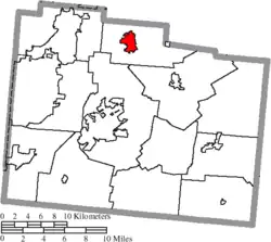 Location of Yellow Springs in Greene County