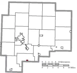 Location of Pleasant City in Guernsey County