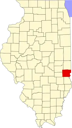 Map of Illinois highlighting Clark County