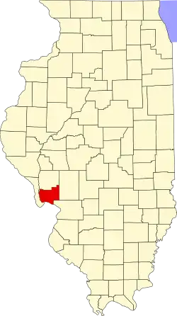 Jersey County's location in Illinois