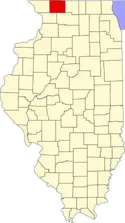 Map of Illinois highlighting Stephenson County
