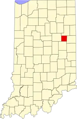 State map highlighting Blackford County