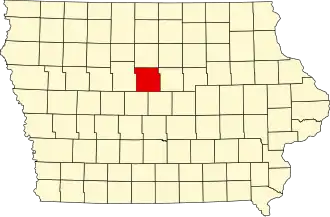 Map of Iowa highlighting Hamilton County