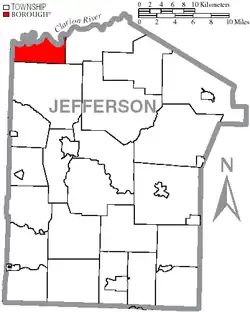 Map of Jefferson County, Pennsylvania Highlighting Barnett Township