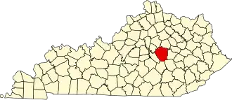 Map of Kentucky highlighting Madison County