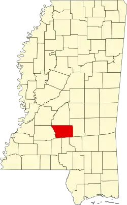 Map of Mississippi highlighting Simpson County