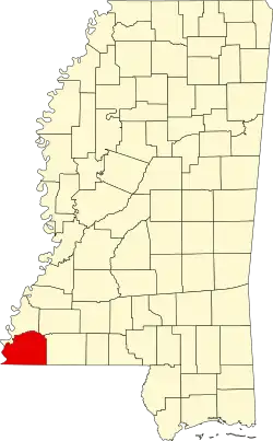 State map highlighting Wilkinson County