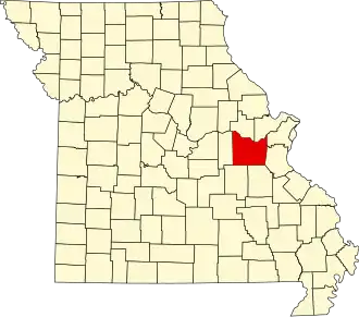 A state map highlighting Franklin County in the eastern part of the state.