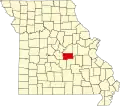 A state map highlighting Maries County in the middle part of the state.
