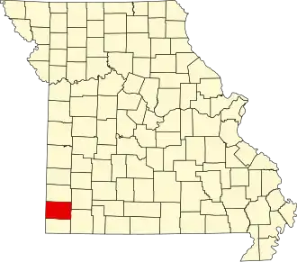 A state map highlighting Newton County in the southwestern part of the state.