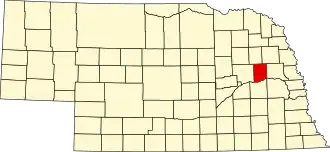 State map highlighting Colfax County