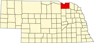 State map highlighting Knox County