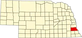 State map highlighting Otoe County