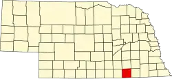State map highlighting Thayer County
