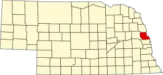Map of Nebraska highlighting Washington County