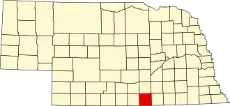 Map of Nebraska highlighting Webster County